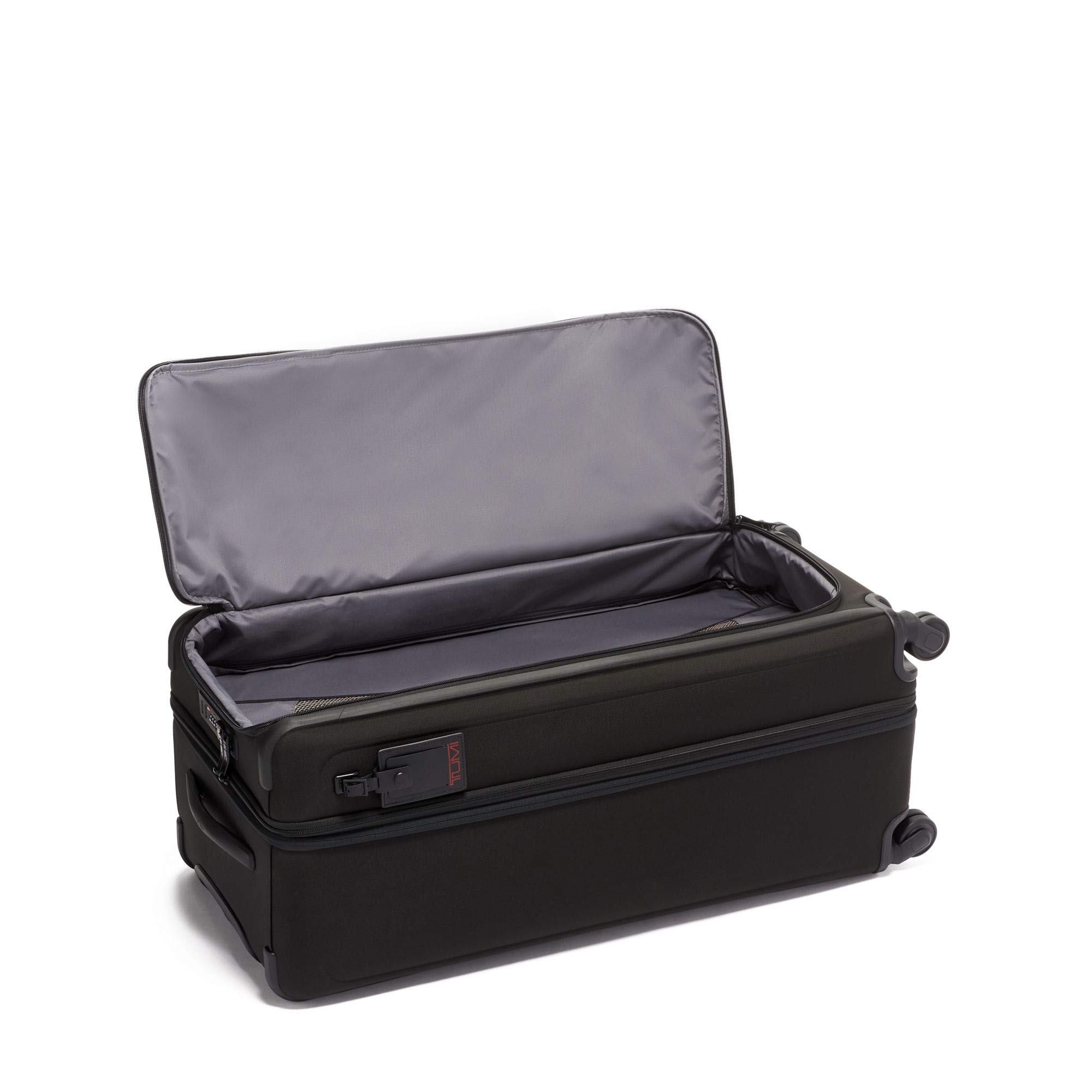 TUMI Alpha Tall 4-Wheeled Duffel Packing Case - Hybrid Travel Suitcase with Integrated Shelving - Black