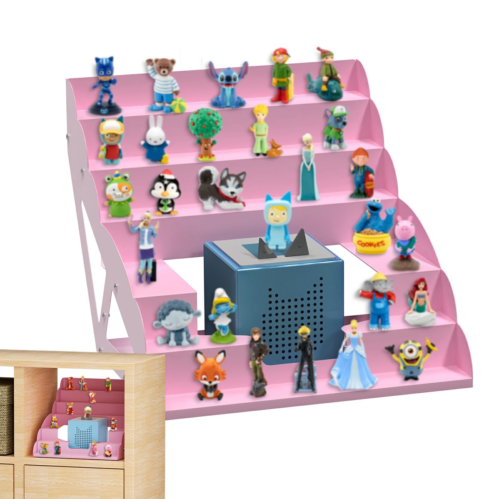 Photo 1 of DUDSOEHO for Tonie Shelf Magnetic, Tonies Storage for Tonie Figures,30-50 Characters and Toniebox for Girls and Boys in Pink