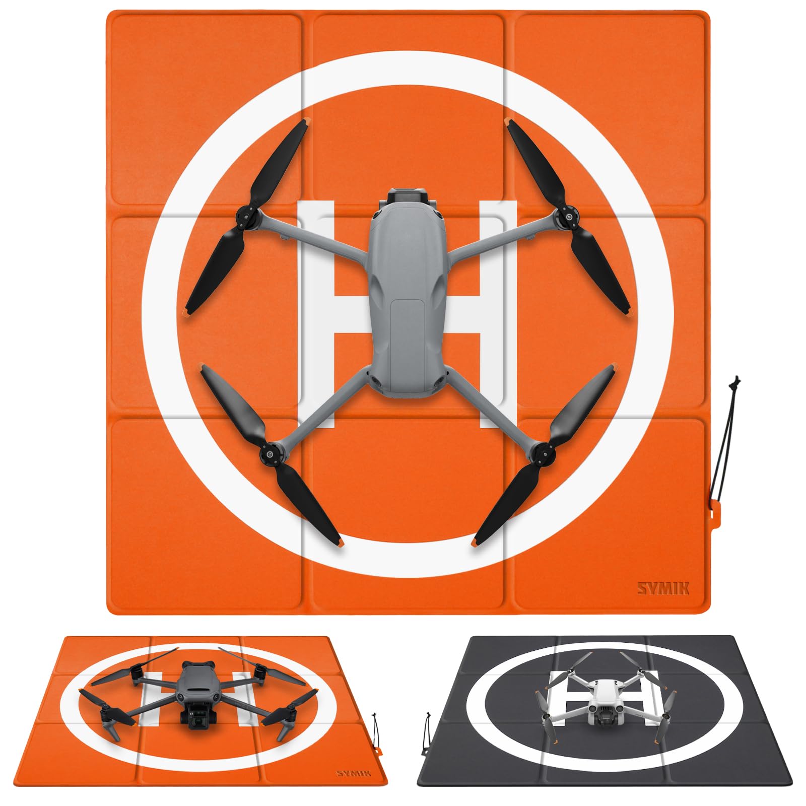 SYMIK LP570 Drone Landing Pad (3x3 fold) Double-Sided Waterproof 22.5 inch /57cm Fast-Fold Helipad for DJI Mavic 3 Classic/Mavic 3/Cine, Air 3S/Air 3/Mavic Air 2S, Mini 4 Pro/Mini 2/Mini SE/Mavic 2 — image 1