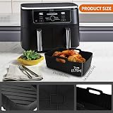 CNMTCCO Silicone Air Fryer Liners 2Pcs for Ninja Foodi 7.6L-9.5L view 6