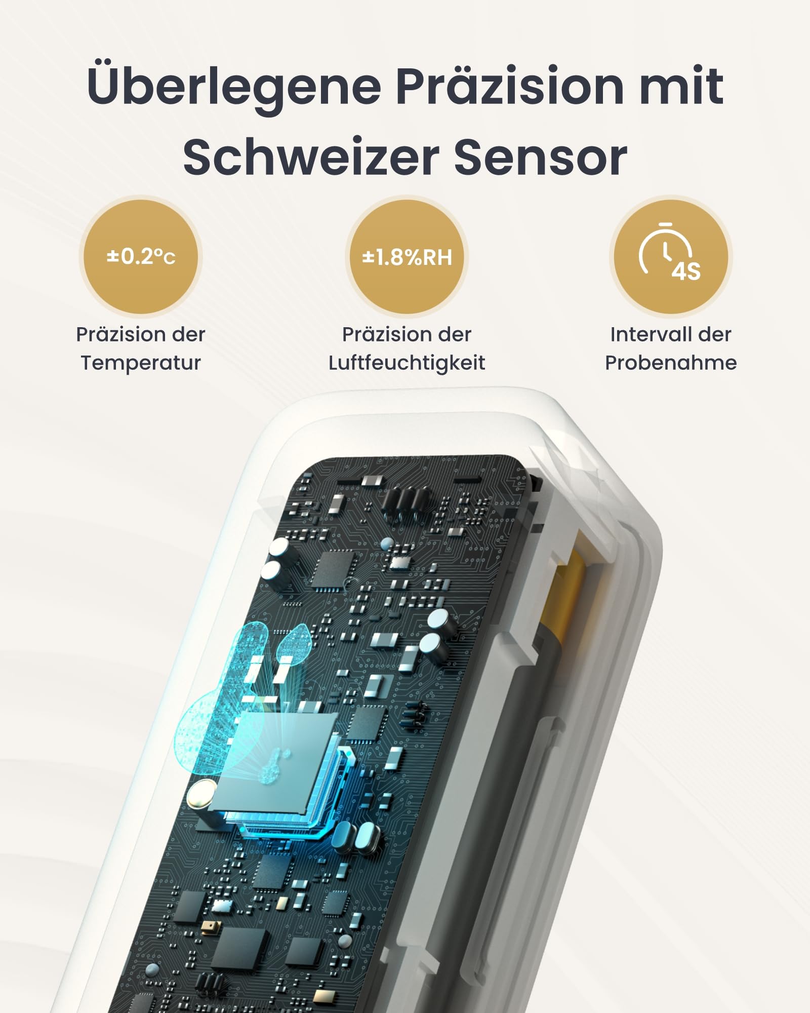 SwitchBot WLAN Hygrometer Thermometer Innen Außen 3er-Pack mit Hub Mini Matter, IP65 Wasserdichter Temperatur- und Feuchtigkeitssensor mit App Benachrichtigung und kostenlose Datenspeicherung 3