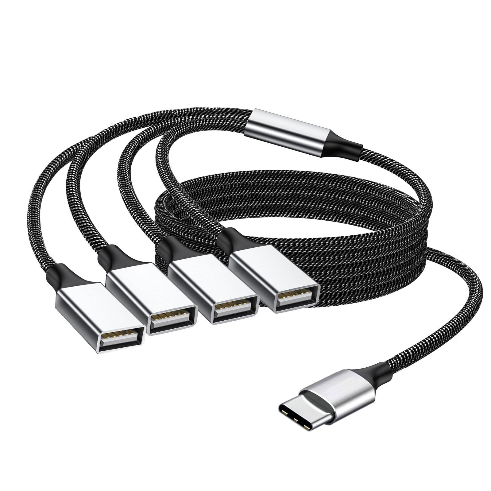 USB C to Triple USB Cable Splitter 3.3Ft,USB C Male