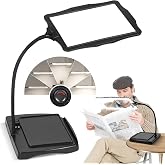Magnifying Glass with Light and Stand 50 Ultra-Bright LEDs Large Magnifying Lamp 360&deg; Flexible Gooseneck Magnifying Glass with Stand Hands Free Magnifier Glasses for Sewing Reading Crafts Seniors