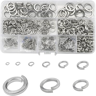 Lemiyoo 720 Pieces Stainless Steel Split Spring Lock Washers M2-M12