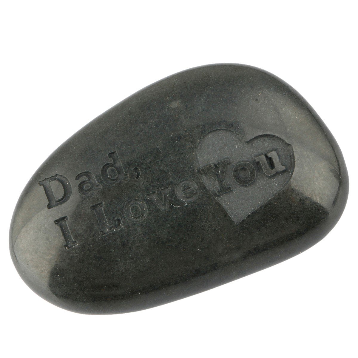 rockcloud 1 PC Engraved Stone Blackstone Pebble Polished Stones Pocket Rock Healing Reiki Balancing,Dad I Love You