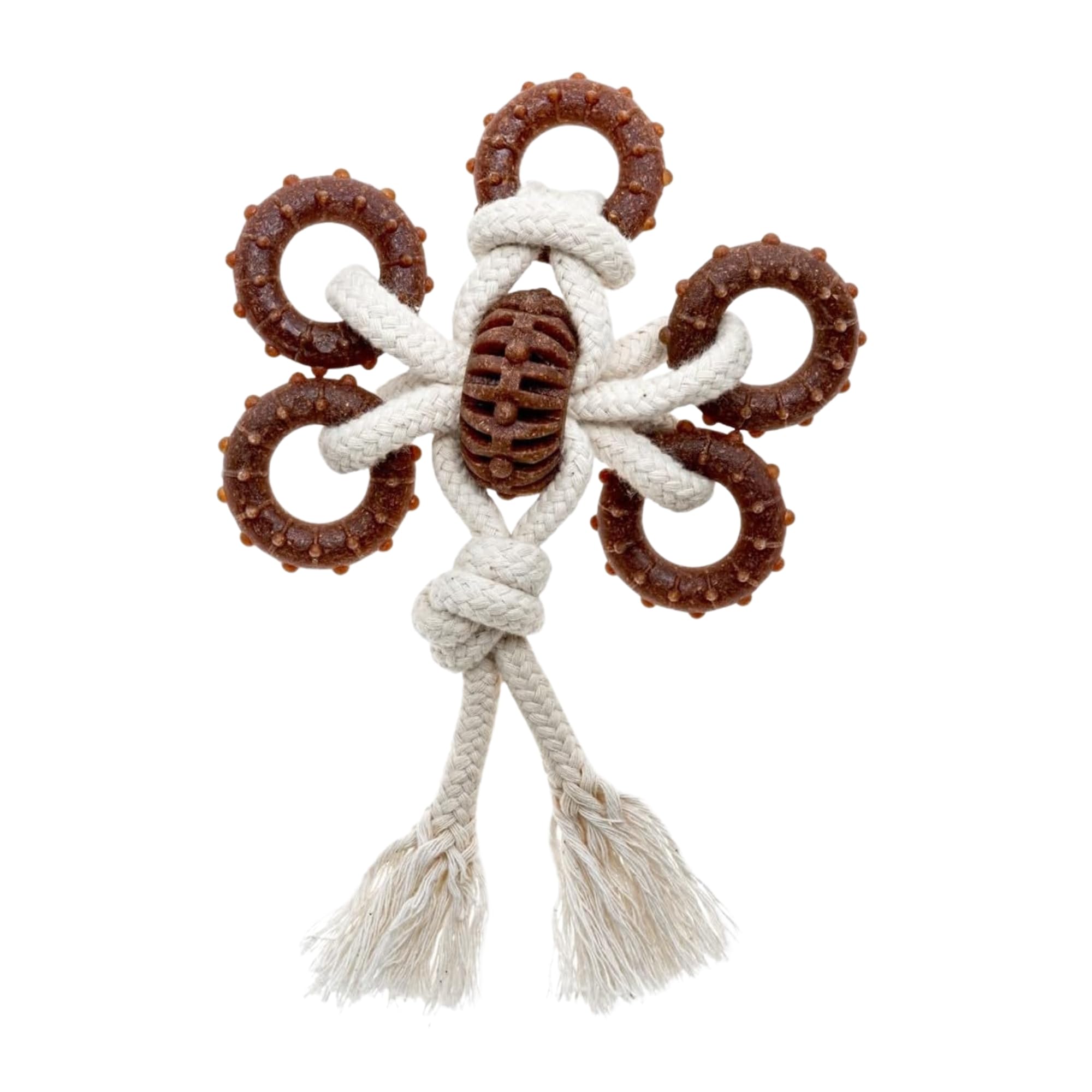 ECOMFY BY AQUAEL Woody Eco Chew Toys for Dog | Toother Butterfly| Aggressive Chewer| Eco-Friendly Teether With Rope - Long-Lasting-Scented |Dog Teething |Dental Health, Sustainable Playtime