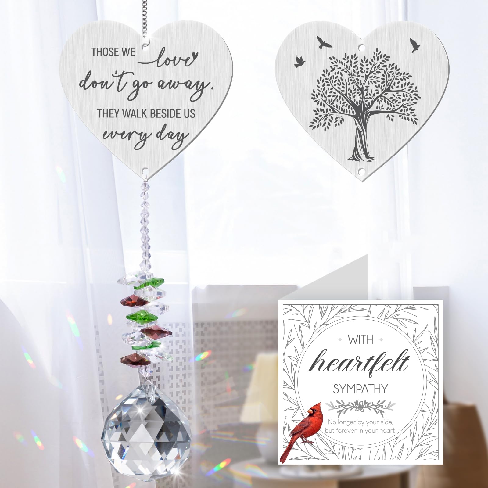 Memorial Gift Crystal Suncatcher, Bereavement Gifts for Loss of Mum, Dad - Thinking of You Gifts, Sorry for Your Loss Gifts - Sympathy Gift Remembrance Gifts Condolence Gifts for Loss of Loved One