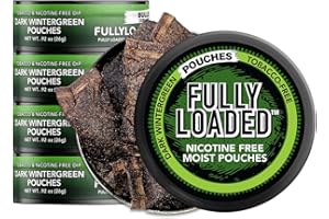 FULLY LOADED BULLSEYE Fully Loaded Chew - 5 Pack - Tobacco and Nicotine Free Dark Wintergreen Pouches. Our Tobacco Free dip & Pouches are Made to Help Quit Dipping, Quit Chewing, and Quit Smoking.