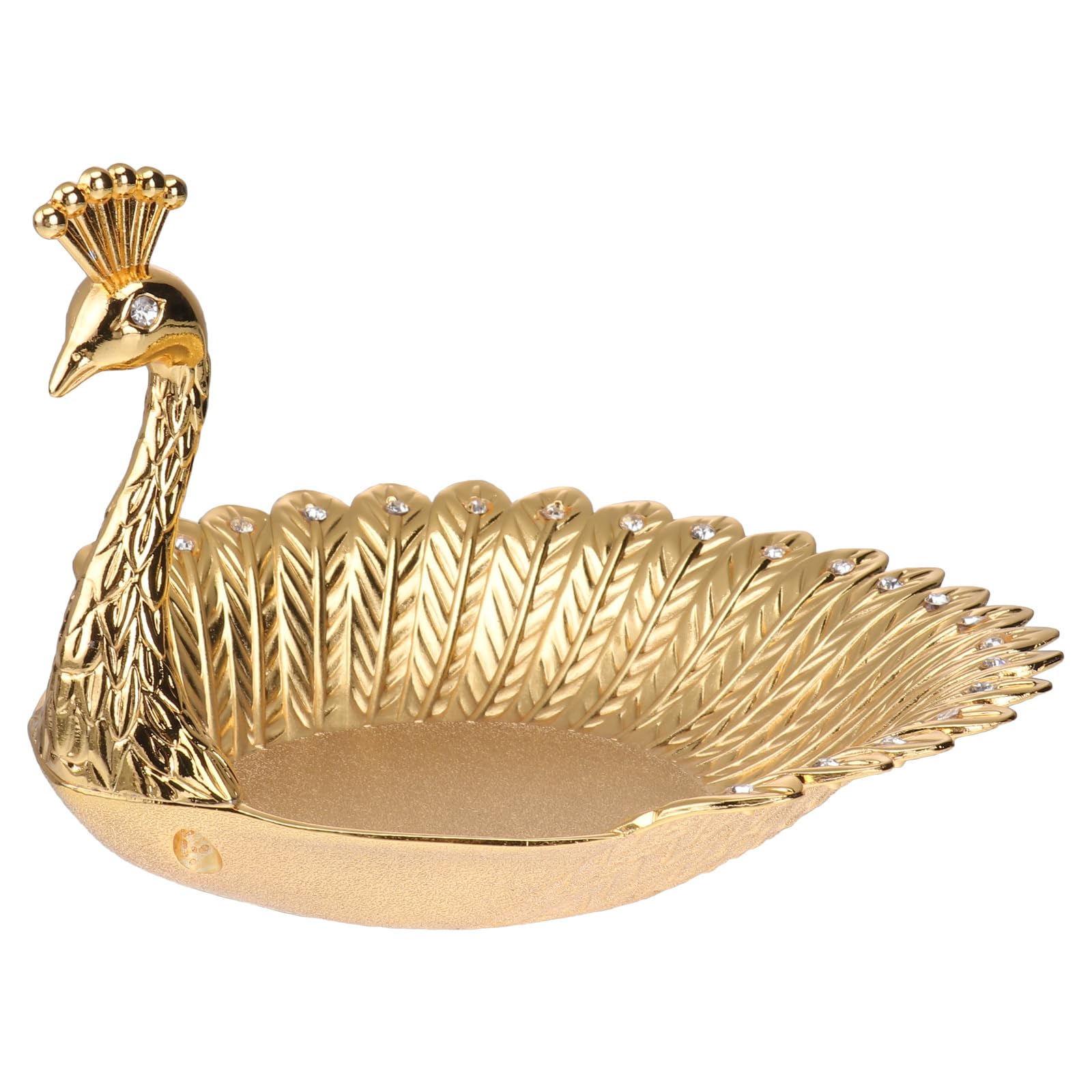 Happyyami Gold Fruit Tray 6.61X5.91X4.33In Zinc Alloy Snack Plate with Smooth Polished Edges for Home Dining Kitchen Desktop Storage and Party Use