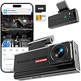 Dash Cam, UCOCARE 4G LTE Car Dash Camera Front and Cabin with SIM Card, 64GB SD Card, Car Camera, Remote Live-View & Event Video Alart, 170° View, 24/7 Parking Mode, Motion Detection, 2-Way Talk