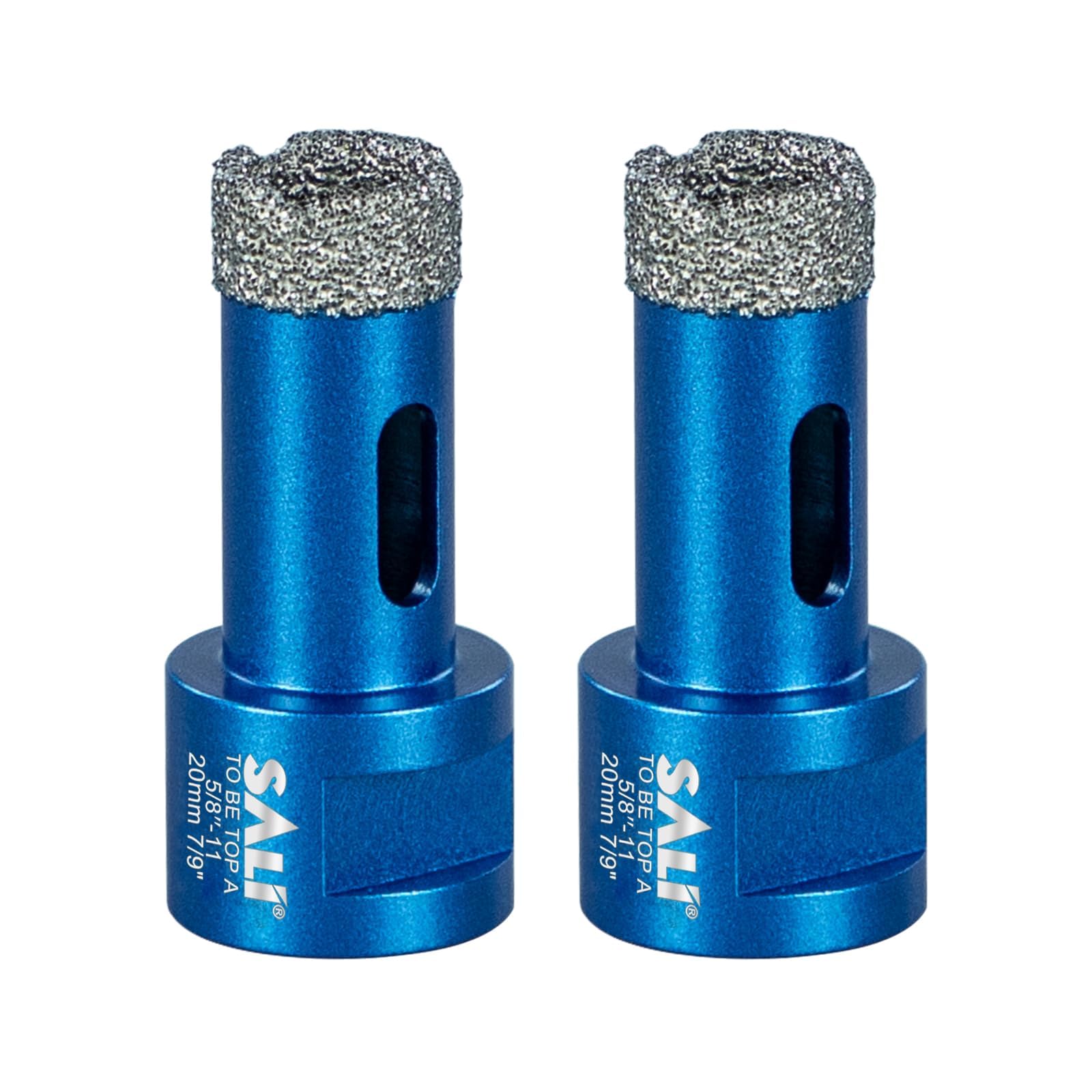SALI Diamond Core Drill Bits 2pcs (20mmM14) Tile Hole Saws Vacuum Brazed Hole Saw with M14 Thread for Glass Ceramic Porcelain Tiles Marble Brick Granite Quartz Fit Angle Grinders Drills