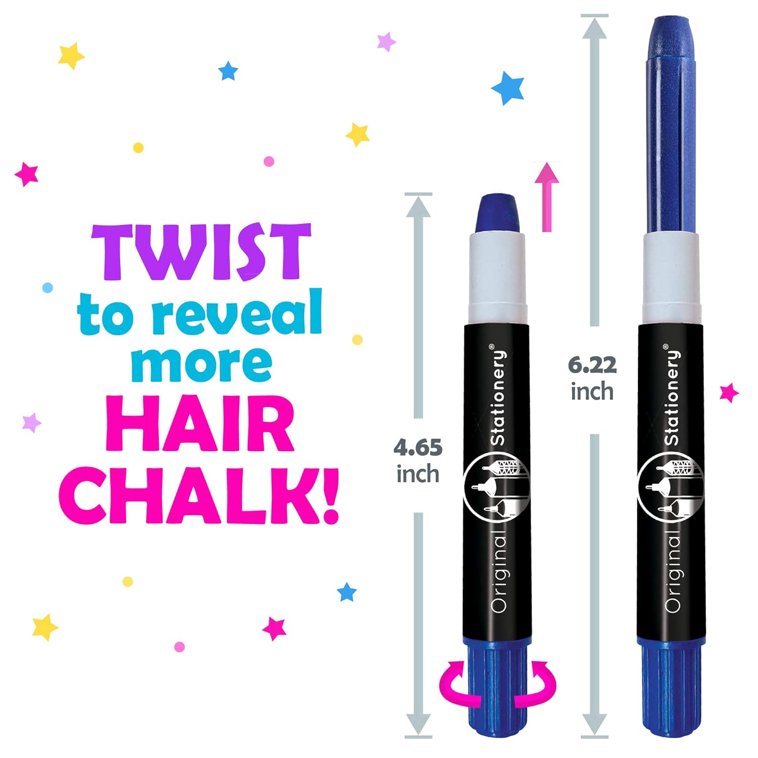 Original Stationery Hair Chalks Set for Girls, 10 Piece Temporary Hair Chalk Colors: Beauty
