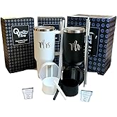 QualityVibe Mr & Mrs Wedding Gift 40 oz Engraved tumbler Set Of 2 For couples With Straw & Brush. Engagement or Christmas Gift Set For Bride & Groom.