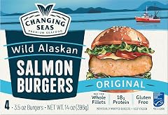 Changing Seas, Original Wild Alaskan Salmon Burger, 14 Ounce