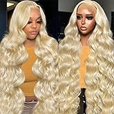 20 Inch 613 13x6 Lace Front Wig Human Hair 200 Density Blonde Wig Human Hair Body Wave Lace Front Wigs Human Hair Pre Plucked for Women Glueless Colored Wig 613 HD Lace Frontal Wigs Body Wave Wig