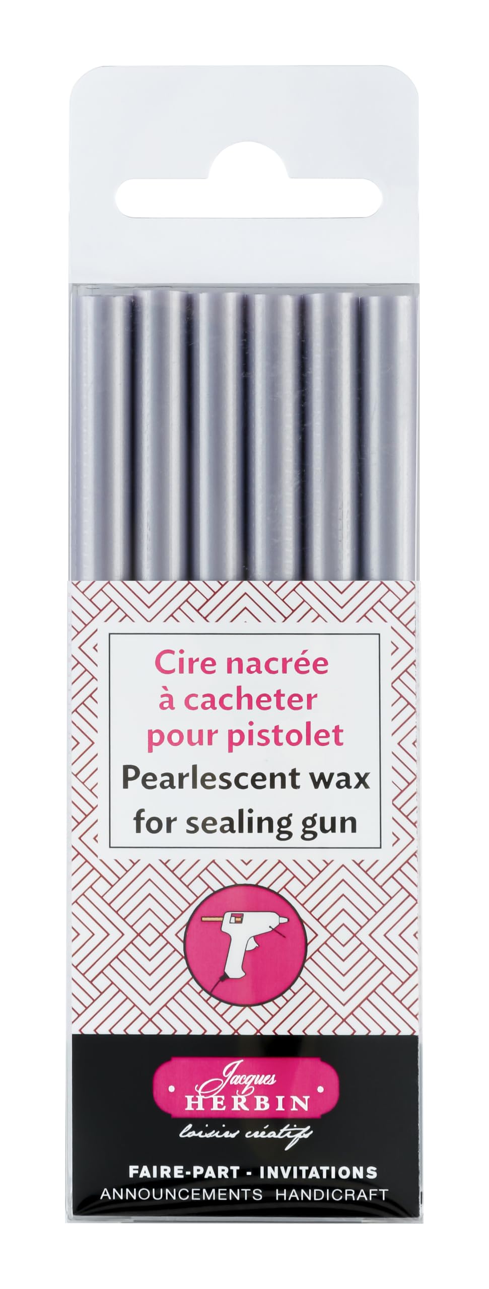 Jacques Herbin 35972T - Pack of 6 Sticks of Special Gun Sealing Wax - Made for Wax Guns - Pearly Lilac Colour - Manufactured in France - Creative Art Tool — image 1