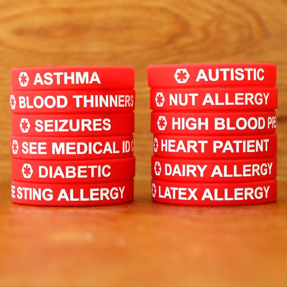 SayitBands 2 Pack of Medical Alert Wristband Bracelets in 12 Options