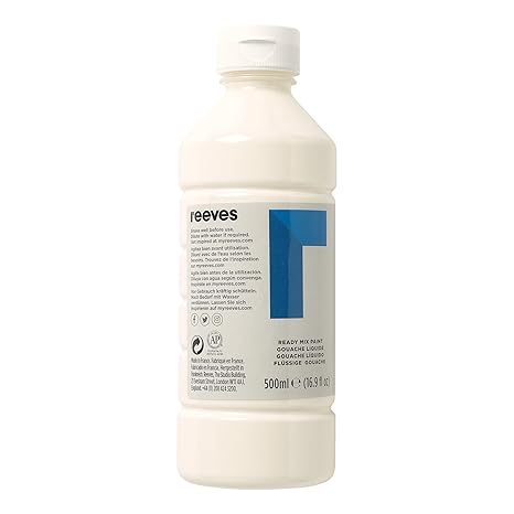 Reeves 4551702 Ready Mix Flasche, 500ml, flüssige Tempera der Spitzenklasse, intensive Farbe - weiß