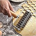 Stainless Steel lattice dough cutter,Dough Lattice Top Cookie Pie Pizza Bread Pastry Crust Roller Cutter,Pastry Wheel Cutter Lattice Roller Cutter, pastry lattice roller,Wood Handle