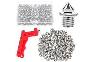 JULMELON 120PCS 3/8 inch Hard Stainless Steel Track and Cross Country Spikes Golf Shoe Spikes with Spike Wrench, Replacement Track Spikes for Sprint Sports Short Running Track Shoes
