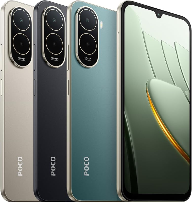 Poco C81 Pro Smartphone, 4 GB + 256 GB, Handy, 6000 mAh Akku, 120 Hz Bildschirm, 6,9 Zoll Display, 13 MP AI-Doppelkamera, schwarz, zusätzliche 1 Jahr Garantie