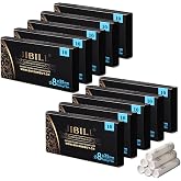 JIBILL 8mm Pipe Filters with Ceramic Caps,Activated Carbon Paper Filters Fits in most common 9 mm Tobacco pipes FD0031X10(Total 100 Pcs)