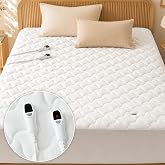 SurChic Heated Mattress Pad Queen, Coral Fleece Electric Bed Warmer 60x80 | Dual Control Heated Bed Pad for Cold Sleeper, 10 Heat Settings, 10-Hour Auto Shut Off, ETL, 21" Deep Pocket, Machine Washable