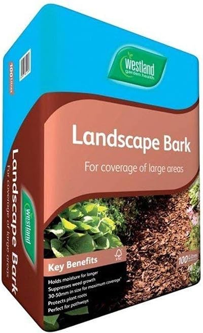 Westland 100L Landscape Bark 30-50mm Large Chips Weed Suppression Coverage