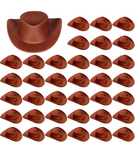 4 Mini Chapeaux Cowboy En Feutre – Accessoires Pour Poupées, Déco De Fête Et Projets DIY (Marron)