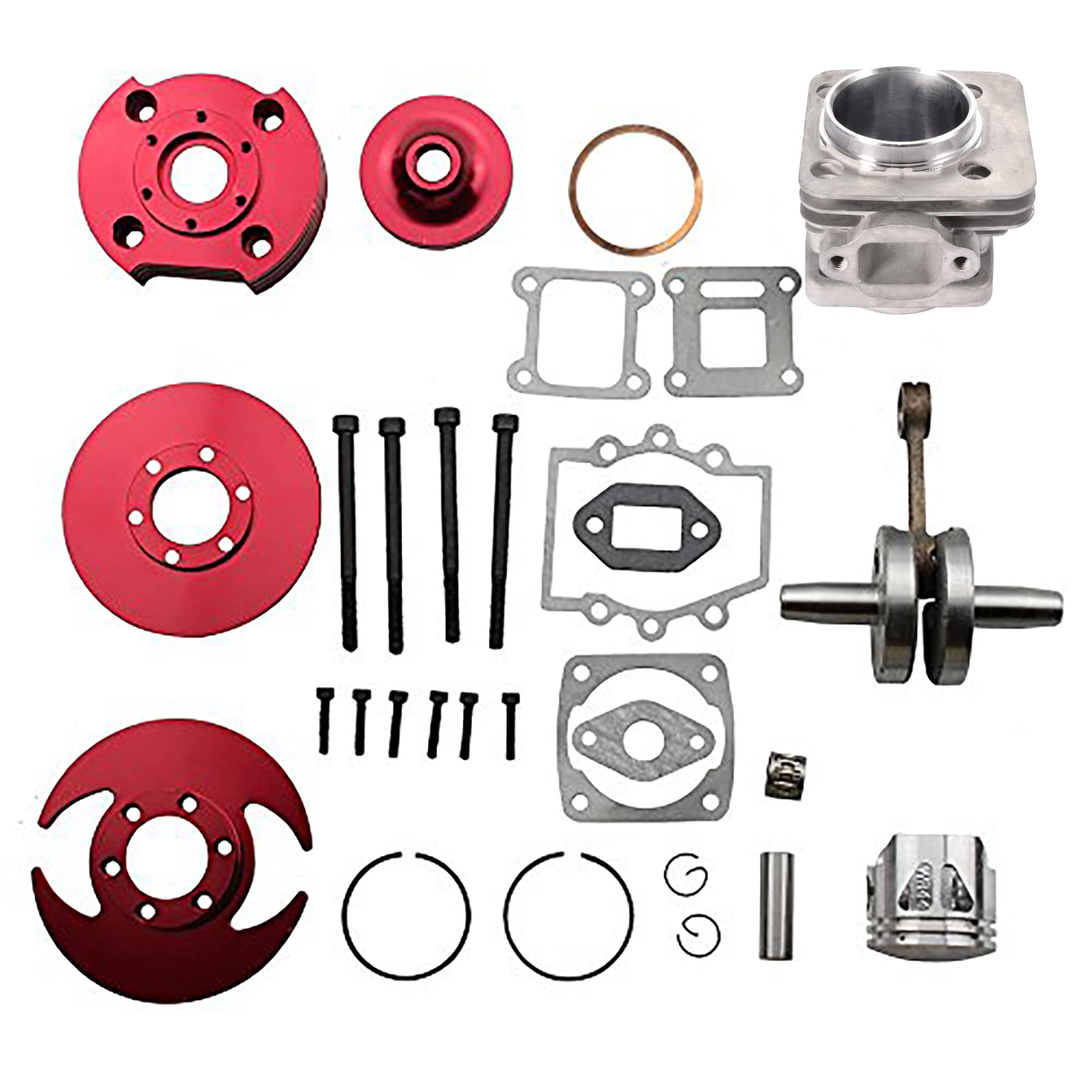 GOOFIT 44mm Big Bore 53cc 54cc Top Kit Replacement For 2 Stroke 47cc 49cc Engine Mini Quad Pocket Bike