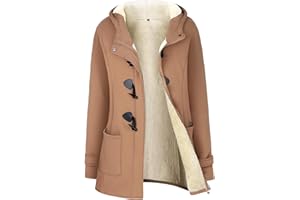 Gihuo Winter Jackets for Women Sherpa Lined Jacket Women Duffle Toggle Coat Hooded Fleece Jacket