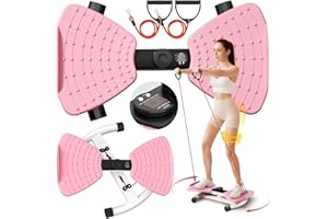 RENRUI Waist Twister Machine Exercise Fitness Tool, Ab Twister Board with the Smart LED Digital Monitor, 300lbS Capacity & 20dB Ultra-Quiet, Anti-Slip Home Gym Workout Equipment for Women Belly Fat