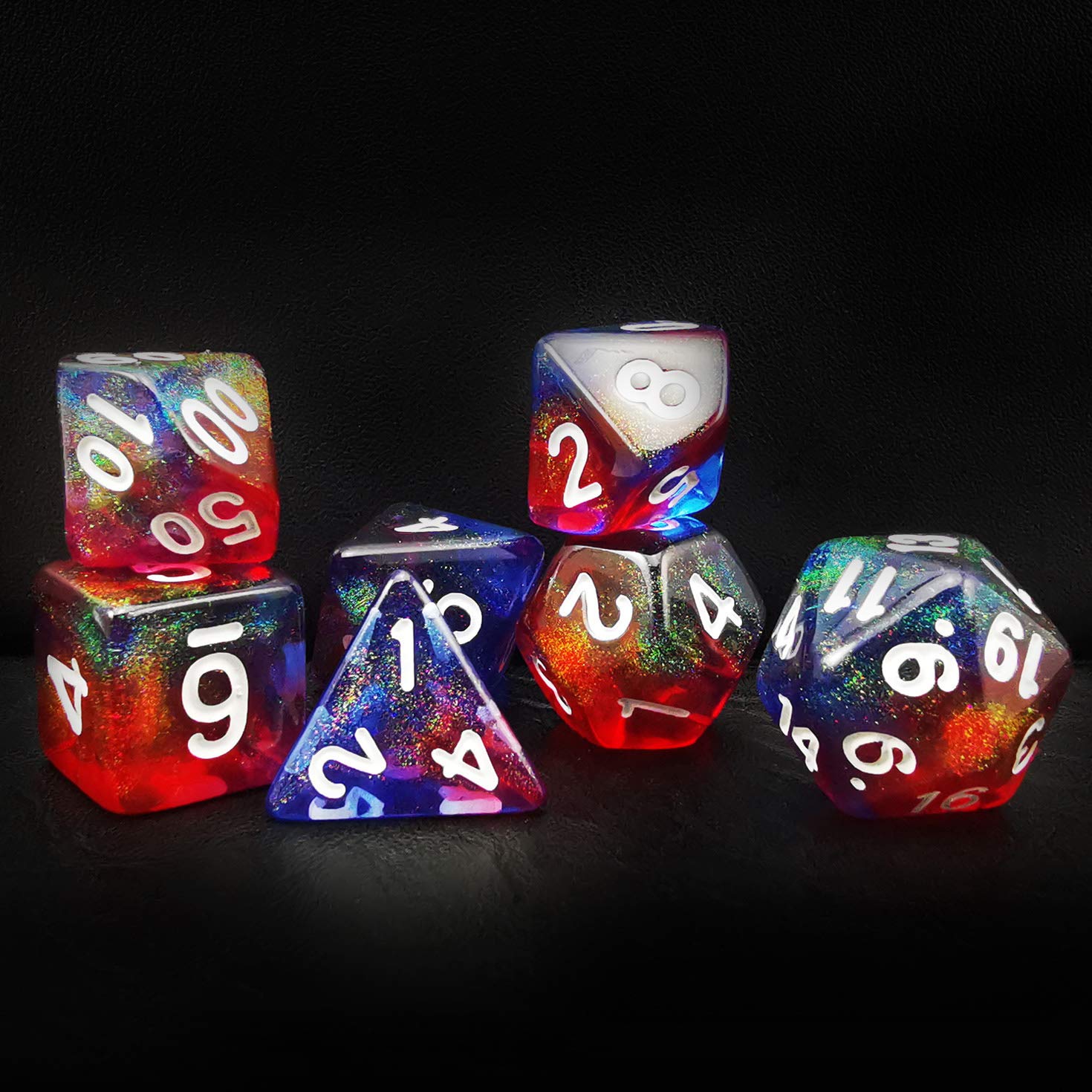 Bescon New Moonstone Dice Valor Stone, Polyhedral Dice Set of 7