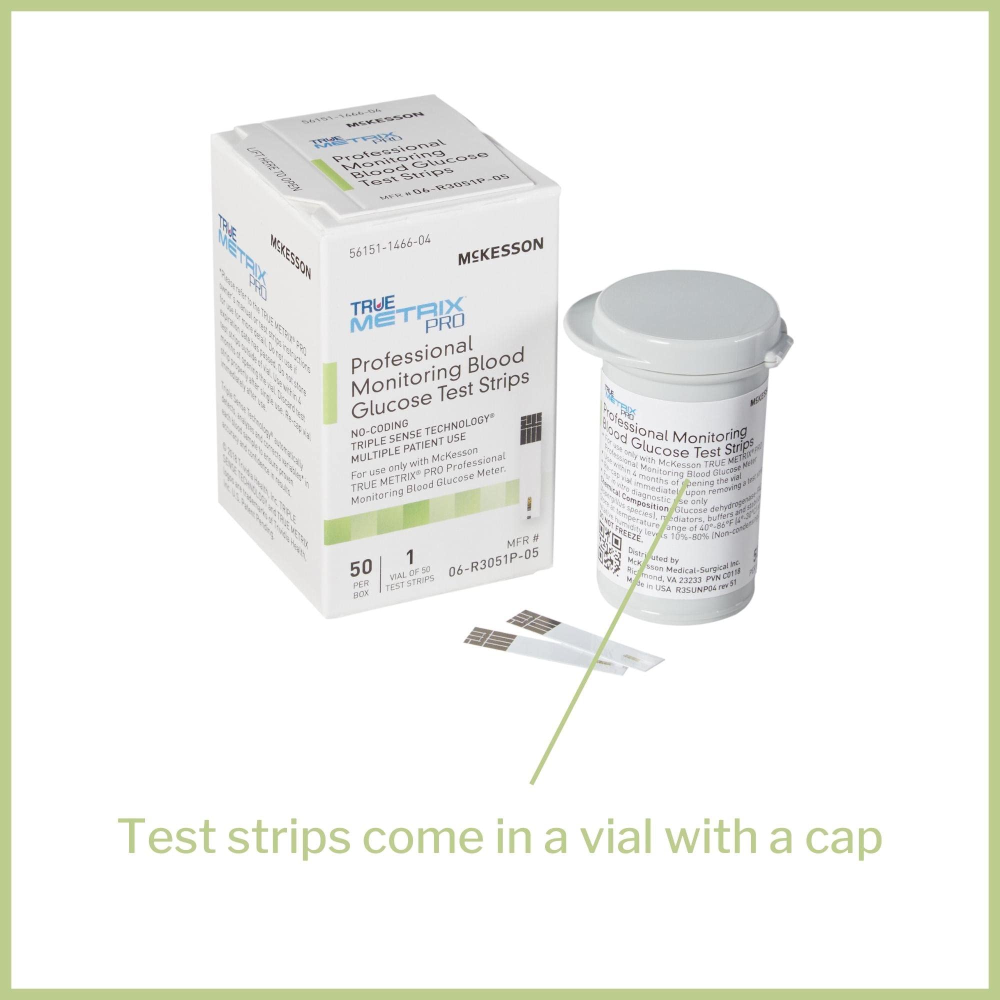 McKesson True METRIX Blood Glucose Test Strips for Diabetes [50 Strips] Professional Monitoring System, Multiple Patient Use