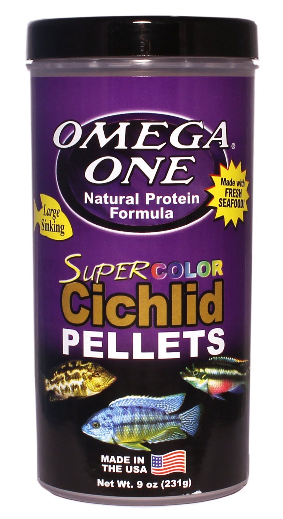 Omega One Large Super Color Cichlid Pellets - Sinking 231g