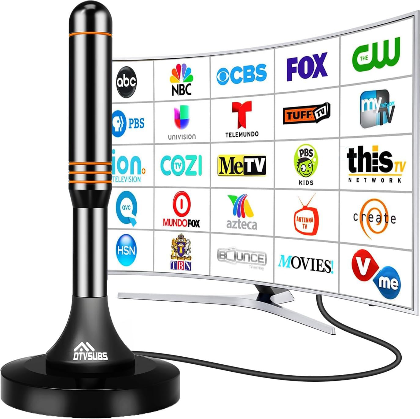 Photo 1 of 2025 TV Antenna Indoor Antenna for Smart TV Long Range HD Digital Antenna for Local Channels with Strong Magnetic Base, 360° Reception HDTV Antenna for Tv Without Cable - Supports 8K 4K 1080P