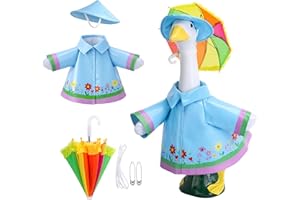 DECOHS 3 Pcs/Set Blue Raincoat Porch Goose Outfits, Summer Lawn Goose Statue Raincoat Costume, Yard Goose Clothes Raincoats U