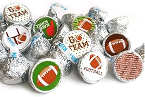 Football Game Labels for Hershey's Kisses Chocolates by Adore By Nat - Candy Stickers for Sports Party - Set of 240