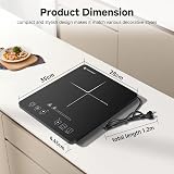 AMZCHEF Single Induction Hob 2000W Portable 20 Power 20 Temp Settings view 7
