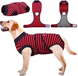 Kuoser Dog Surgery Recovery Suit, Soft Cotton Spandex, XL Red, Post Op
