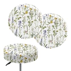 LJMKZJN Watercolor Floral Print Bar Stool Covers