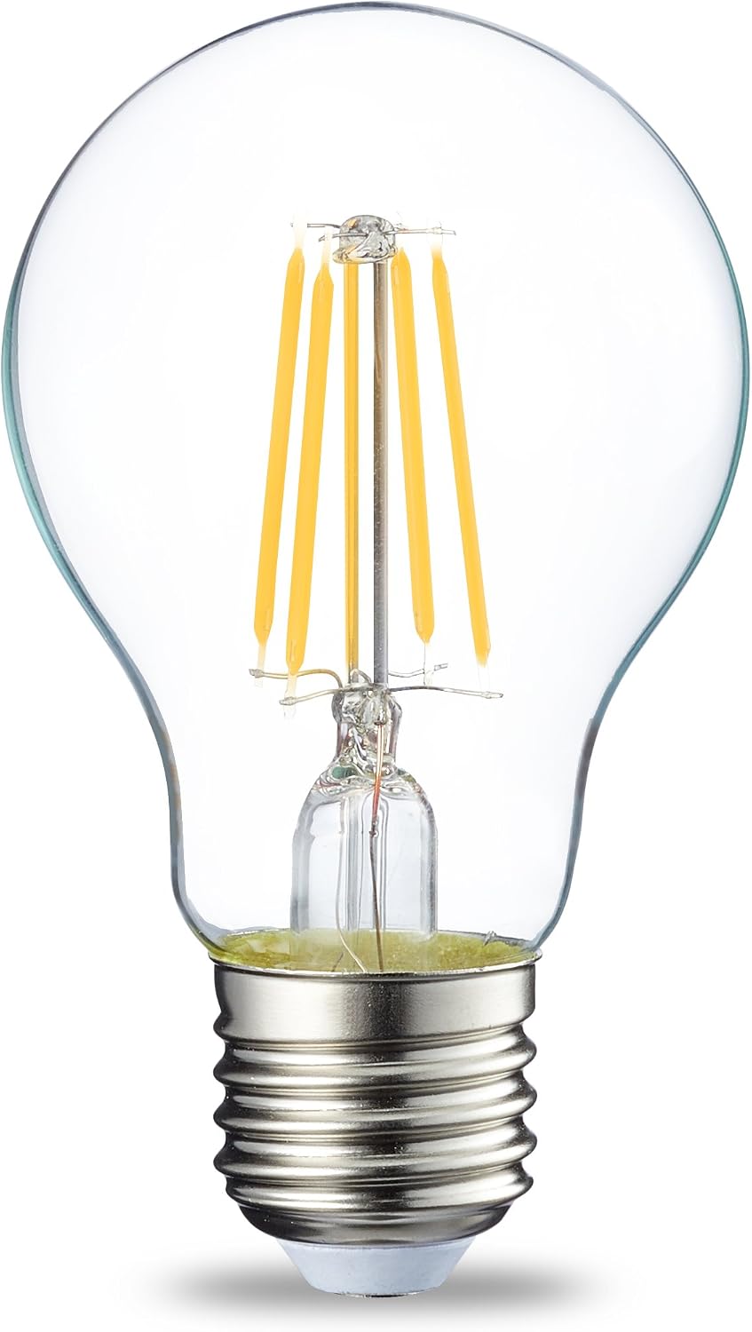 Amazon Basics LED E27 Edison Screw Bulb, 4.3W (Equivalent to 40W), Clear Filament, Warm White, Non Dimmable - Pack of 6 - Image 3