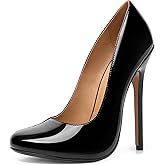 HAOZHAOTOU Unisex Men's Women's Round Toe High Heels Stiletto Pumps Dress Party Shoes