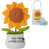 ZC-Minge Crochet Sunflower Teacher Gift – Handmade, Never Wilt Desk Decor for Classroom or Office, Thoughtful Thank You Appreciation Gift from Students or Parents