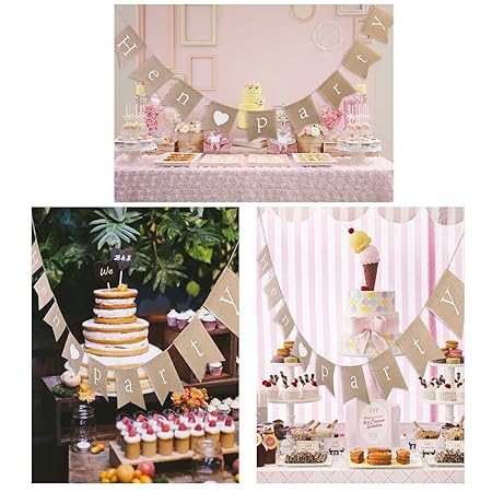 Oulii Hen Party Bunting Banner Rustic Wedding Party Decoration