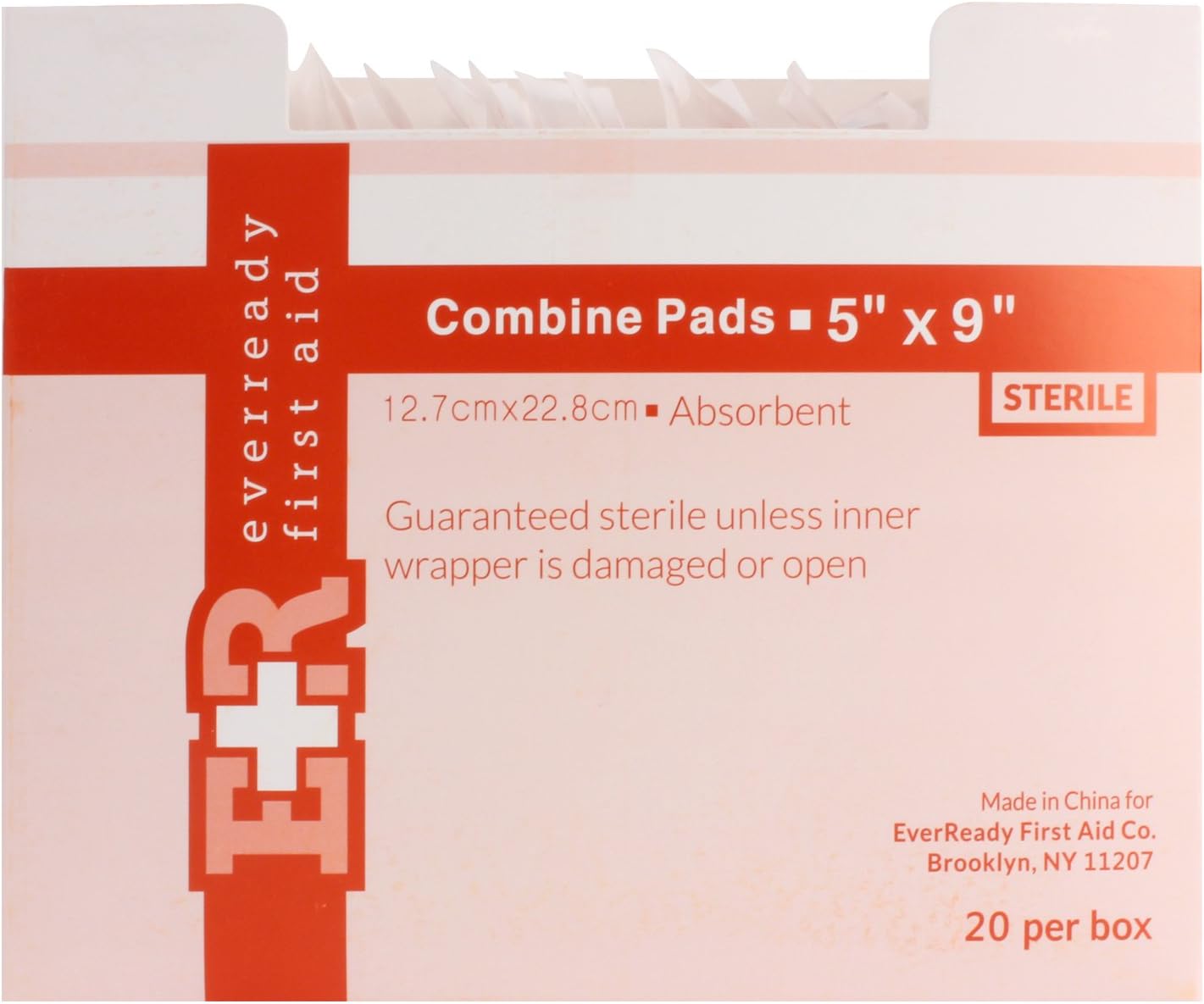 Ever Ready First Aid 5" x 9" Sterile Combine (ABD) Pads - 20 Pack: Health & Personal Care