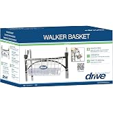 Drive Medical Walker Basket with Cup Holder for Folding Walker, White | Walker Basket Features Built-In Cup Holder for Convenient Everyday Storage on Any Folding Walker Frame