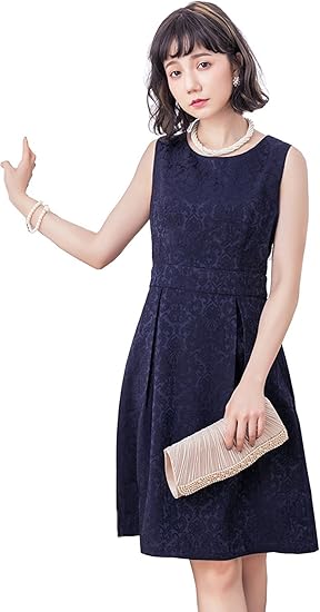 Amazon Co Jp Party Dress Wedding Simple Jacquard Pattern Formal Dress Wedding After Party Wedding Bachelorette Party Ol Plus Size One Piece Teen Teen 40 Teen Nvy Clothing Accessories