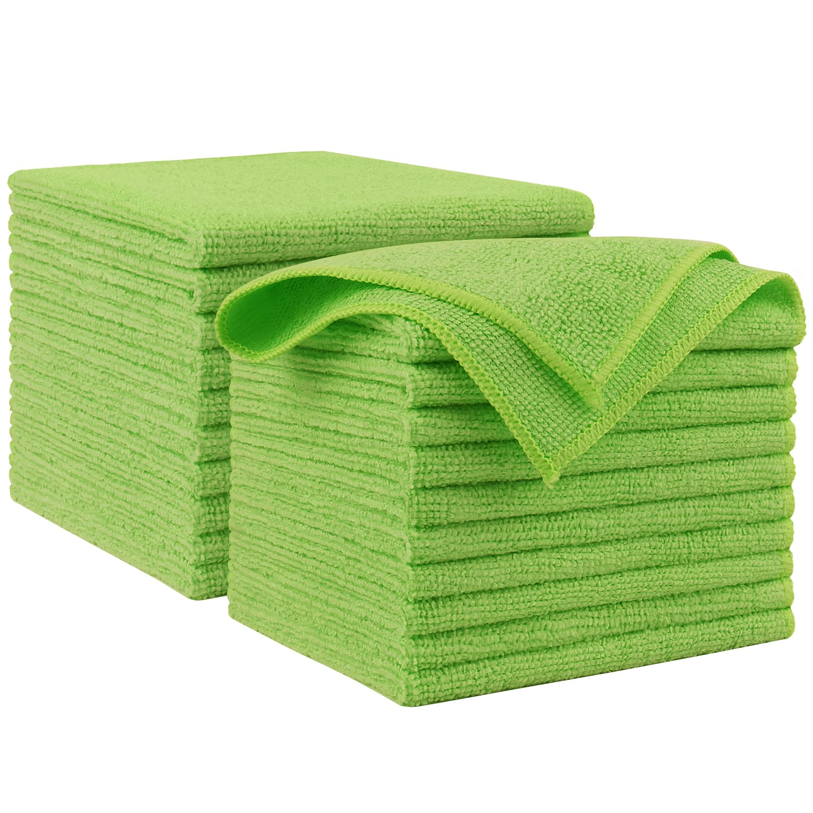 Photo 1 of AIDEA Microfiber Cleaning Cloth, 20PK, Microfiber Towels for Cars, Premium All Purpose Car Cloths, Dusting Cloth Cleaning Rags, Absorbent Towels for SUVs, House, Kitchen, Window, 12"×12", Green