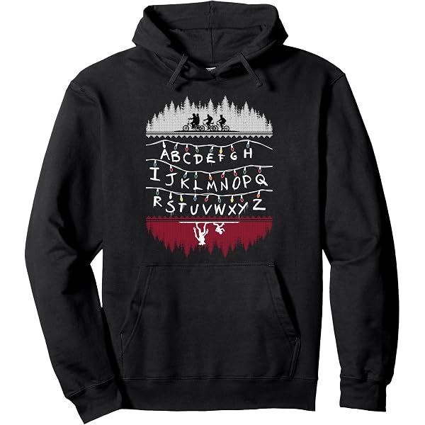 Sweat Stranger Things Noël - Design 'The Upside Down', Coupe Classique, Col Tissé, Licence Officielle - 4